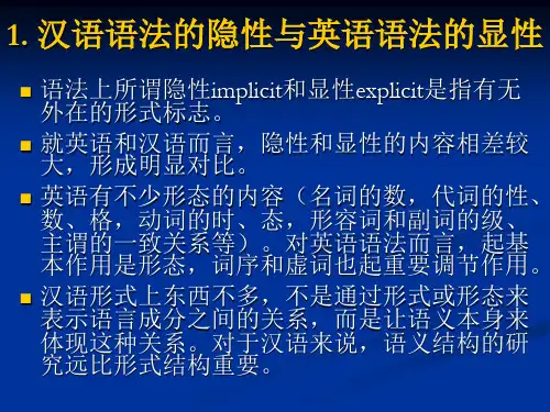 英汉语法对比