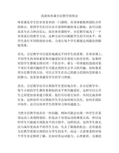浅谈体育课分层教学的体会