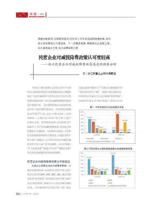民营企业对减税降费政策认可度较高——浙江民营企业对减税降费政策感受的调查分析