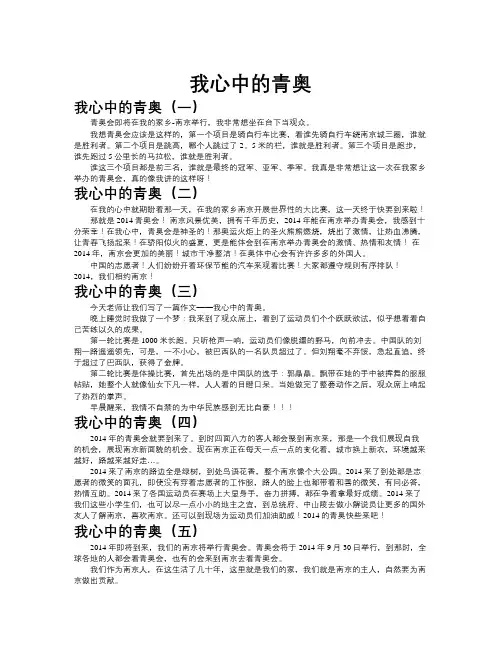 我心中的青奥作文共九篇