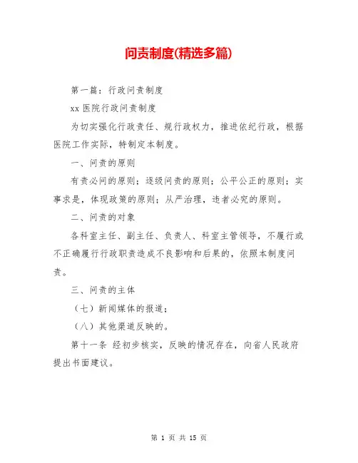 问责制度(精选多篇)
