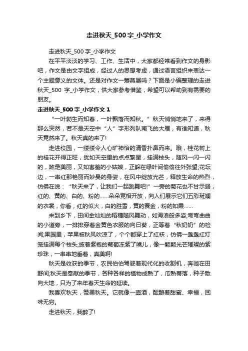 走进秋天_500字_小学作文