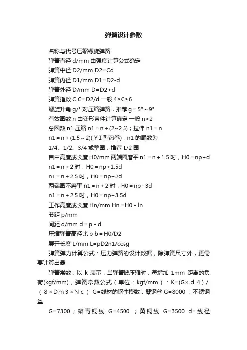 弹簧设计参数