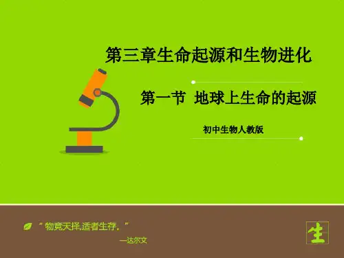 人教版生物八年级下册7.地球上生命的起源课件