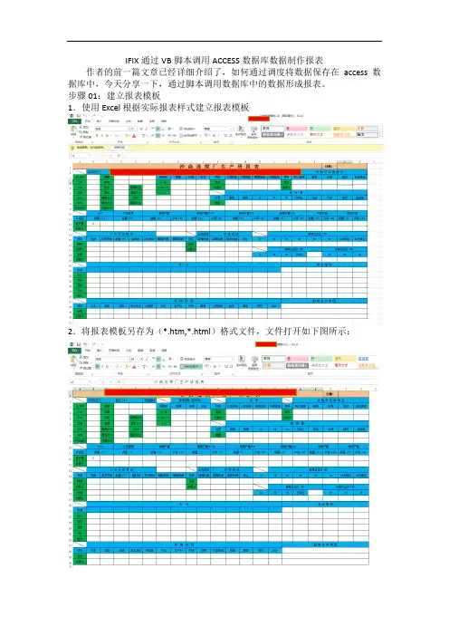 IFIX通过VB脚本调用ACCESS数据库制作报表