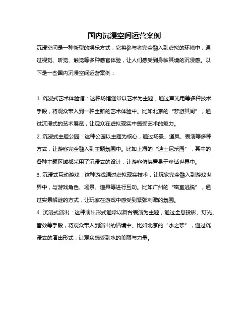 国内沉浸空间运营案例