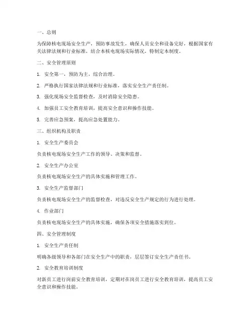 核电现场安全管理制度