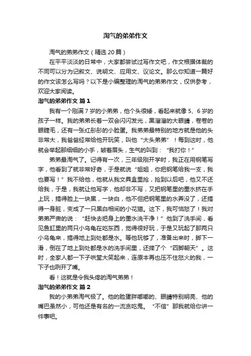 淘气的弟弟作文（精选20篇）