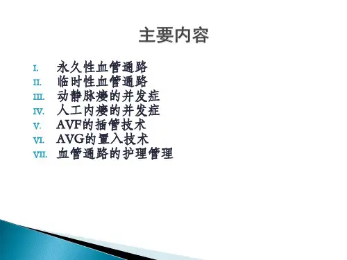 医学专题血液净化血管通路