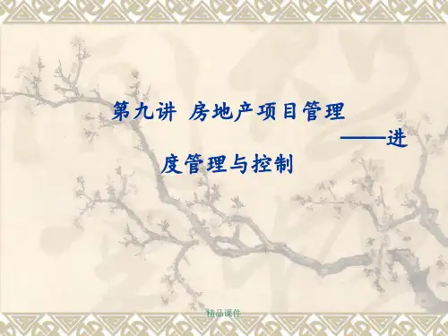 第九讲房地产项目管理进度管理与控制ppt课件