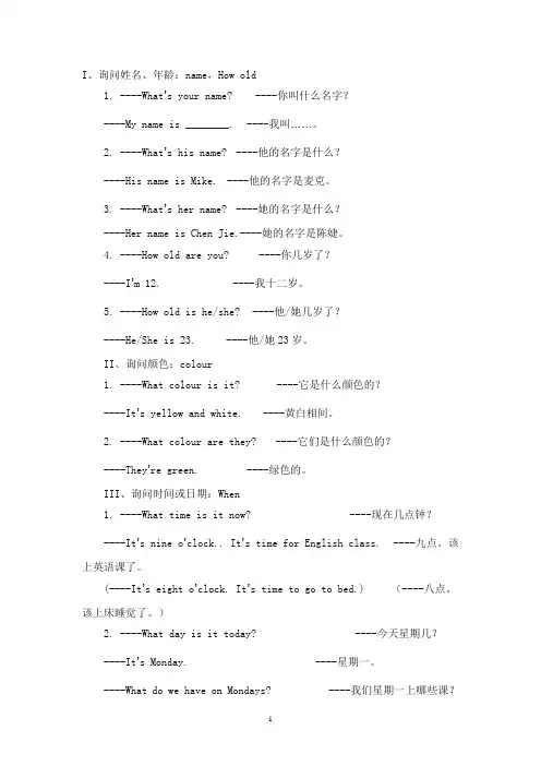英语问句大全