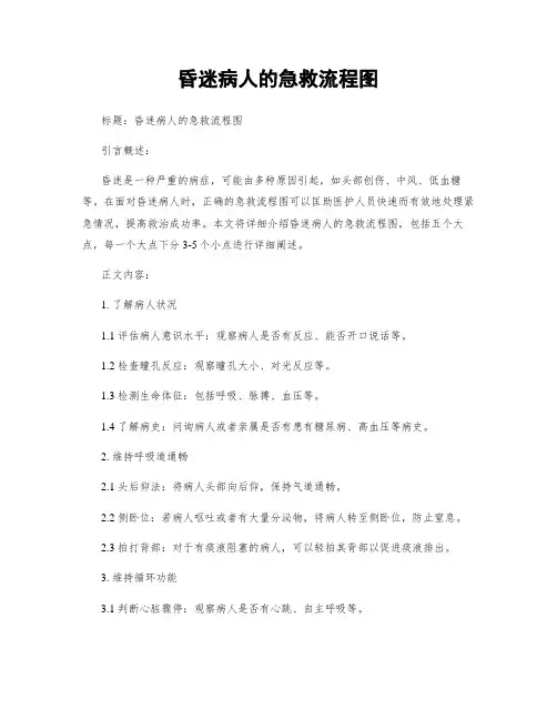 昏迷病人的急救流程图
