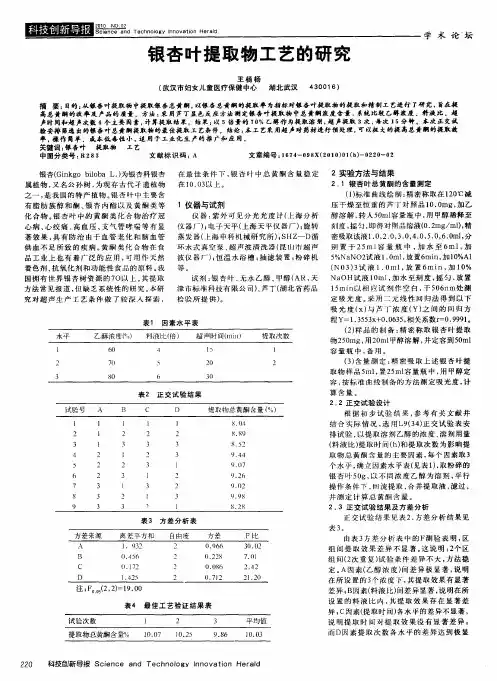 银杏叶提取物工艺的研究
