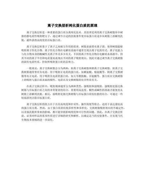 离子交换层析纯化蛋白质的原理