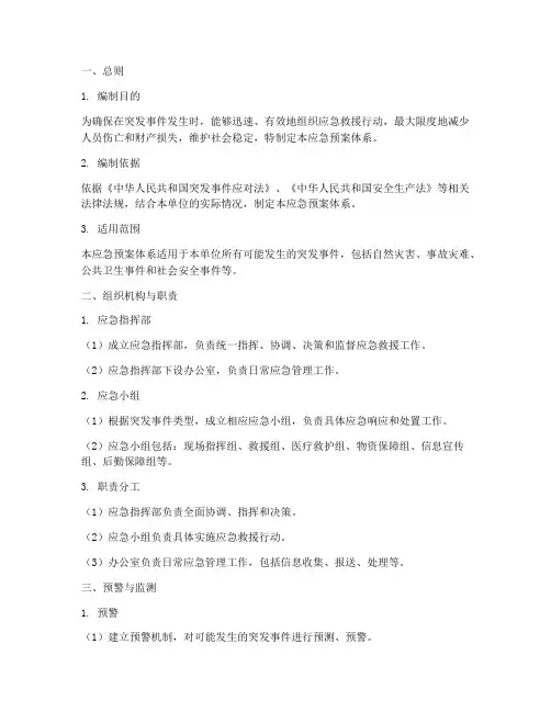 应急预案体系模板