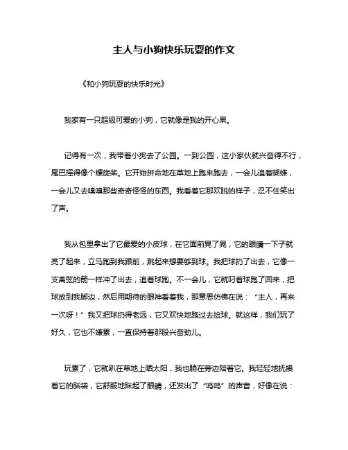 主人与小狗快乐玩耍的作文