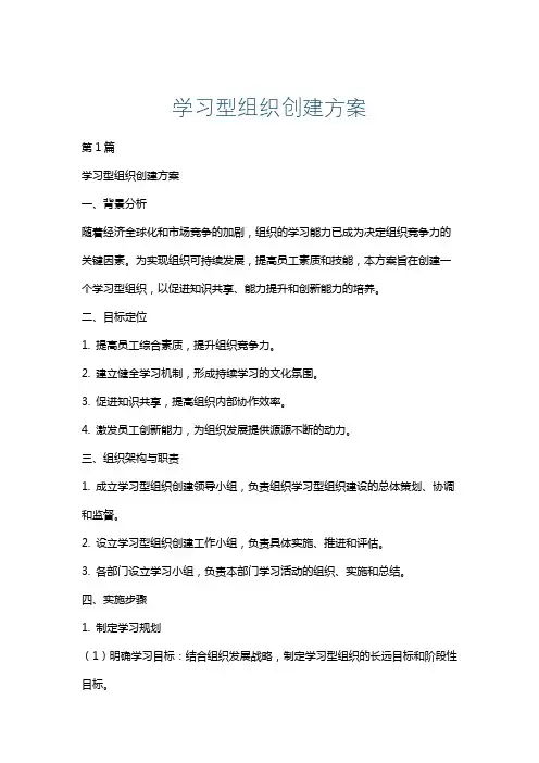 学习型组织创建方案