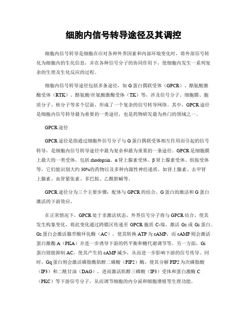 细胞内信号转导途径及其调控