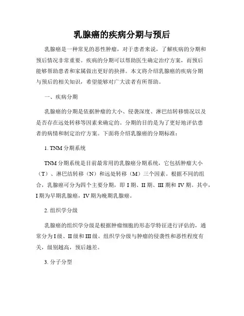 乳腺癌的疾病分期与预后