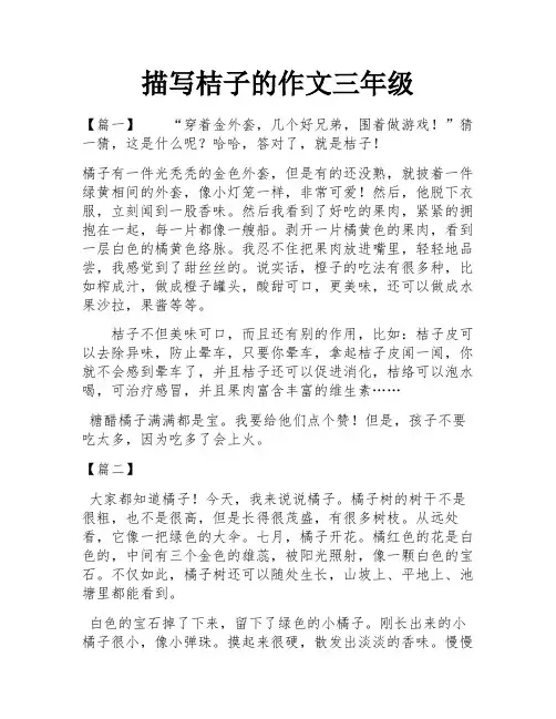 描写桔子的作文三年级