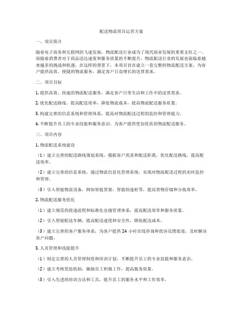 配送物流项目运营方案