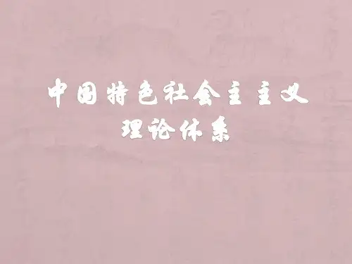 中国特色社会主主义理论体系2