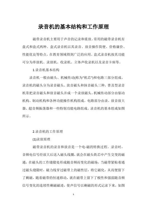 录音机的基本结构和工作原理 