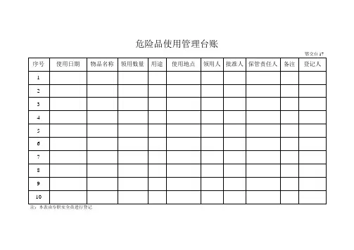 危险品使用管理台账