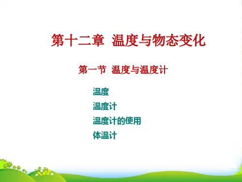 新沪科版物理九年级全册课件12.1温度与温度计(共24张PPT)