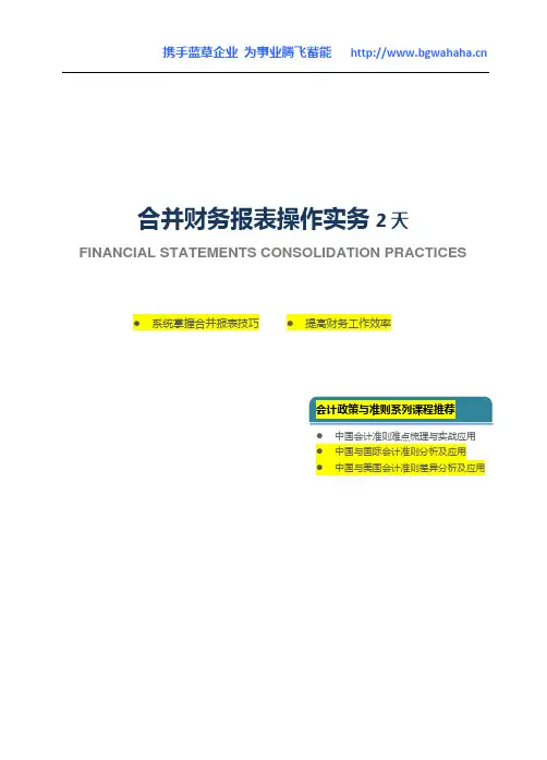 合并财务报表操作实务