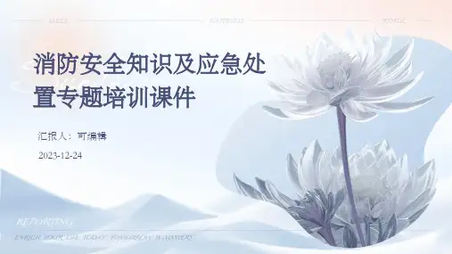 消防安全知识及应急处置专题培训课件ppt