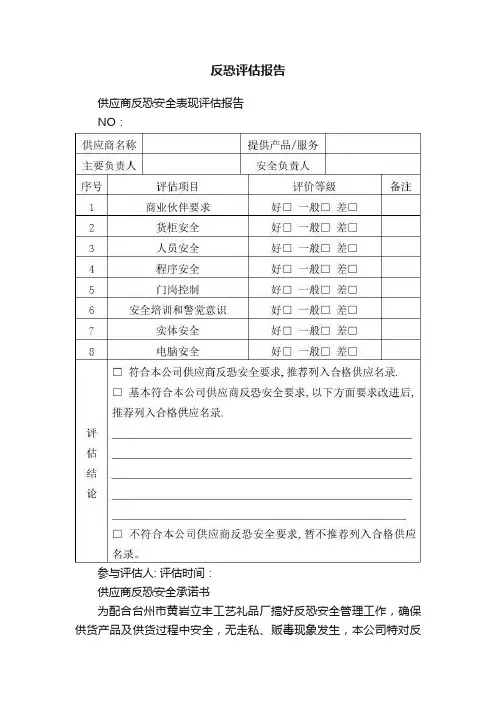 反恐评估报告