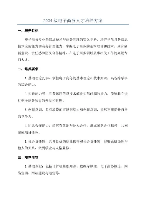 2024级电子商务人才培养方案