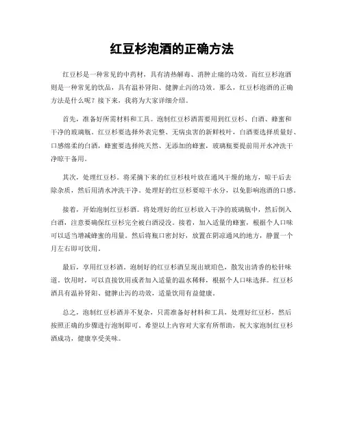 红豆杉泡酒的正确方法