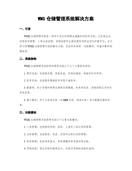 WMS仓储管理系统解决方案