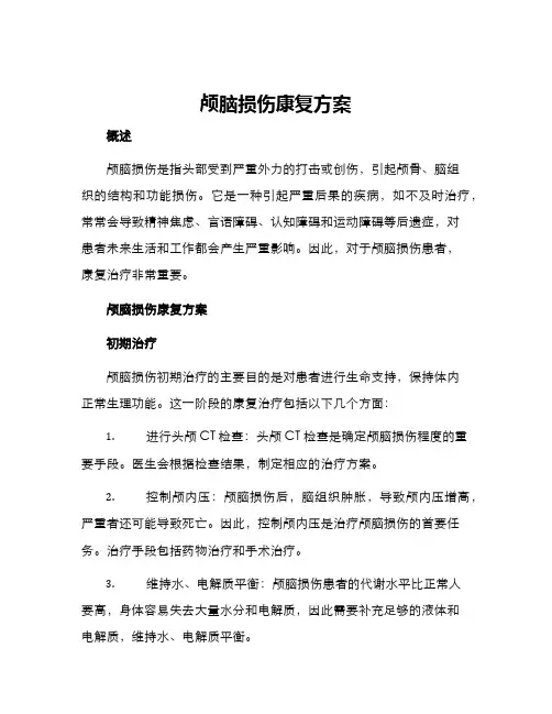 颅脑损伤康复方案
