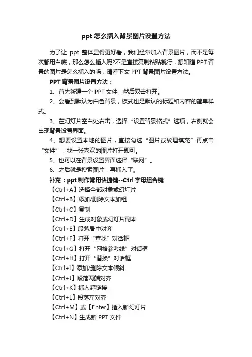 ppt怎么插入背景图片设置方法