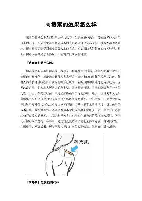 肉毒素的效果怎么样