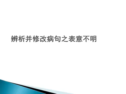 辨析并修改病句之表意不明PPT课件