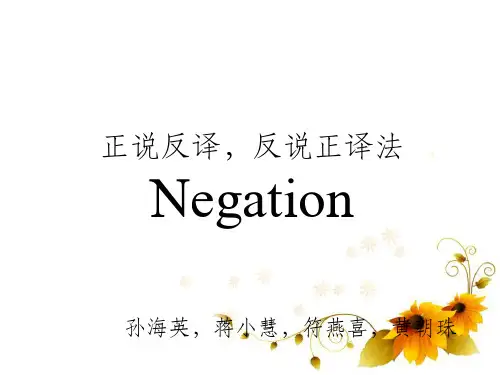 翻译正说反译法PPT课件