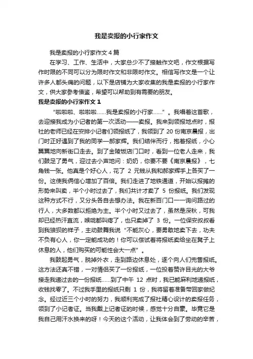我是卖报的小行家作文