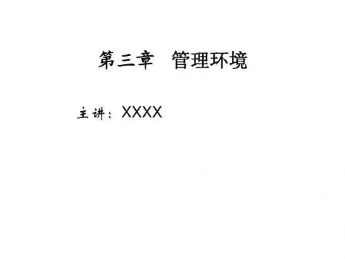 第三章   管理环境