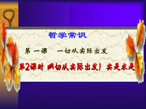 高二政治课件-原创一切从实际出发 精品