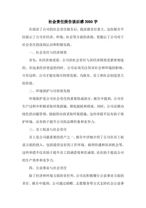 社会责任报告读后感3000字
