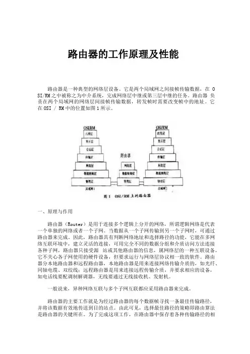 路由器的工作原理及性能指标