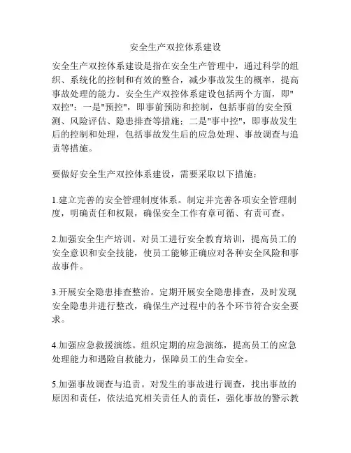 安全生产双控体系建设