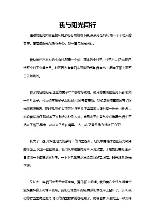 与阳光同行的日子作文600字