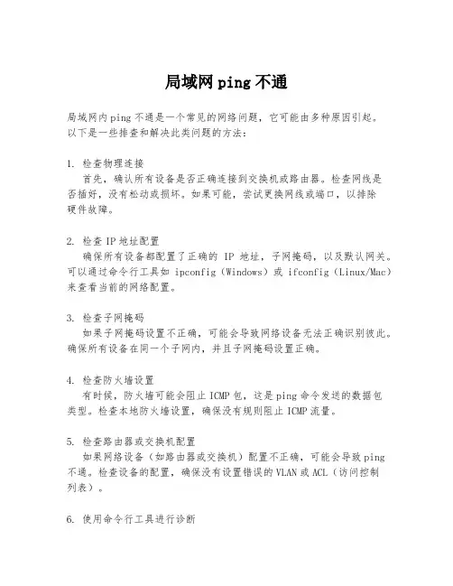 局域网ping不通