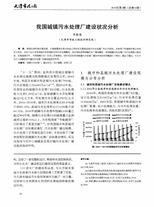 我国城镇污水处理厂建设状况分析