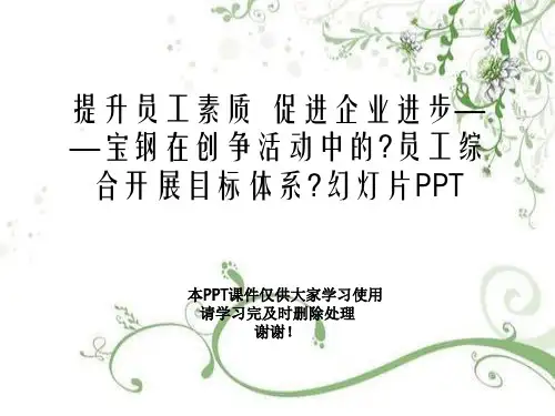 提升员工素质  促进企业进步——宝钢在创争活动中的《员工综合发展目标体系》幻灯片PPT